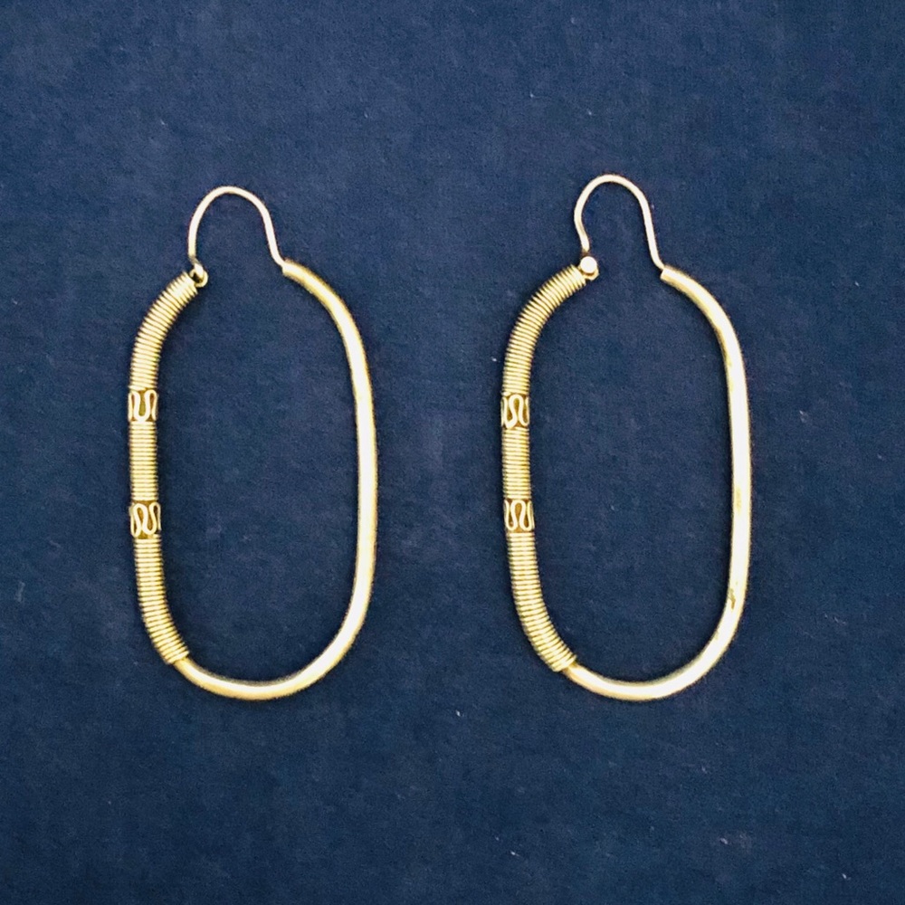 Bali Sterling Silver 925 Oval Hoop Earrings